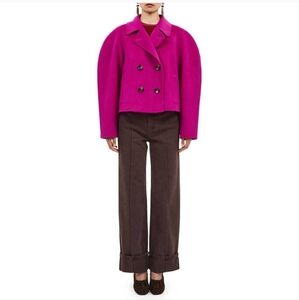 NWOT Ulla Johnson Coralie Wool Blended Cropped jacket in thistle color